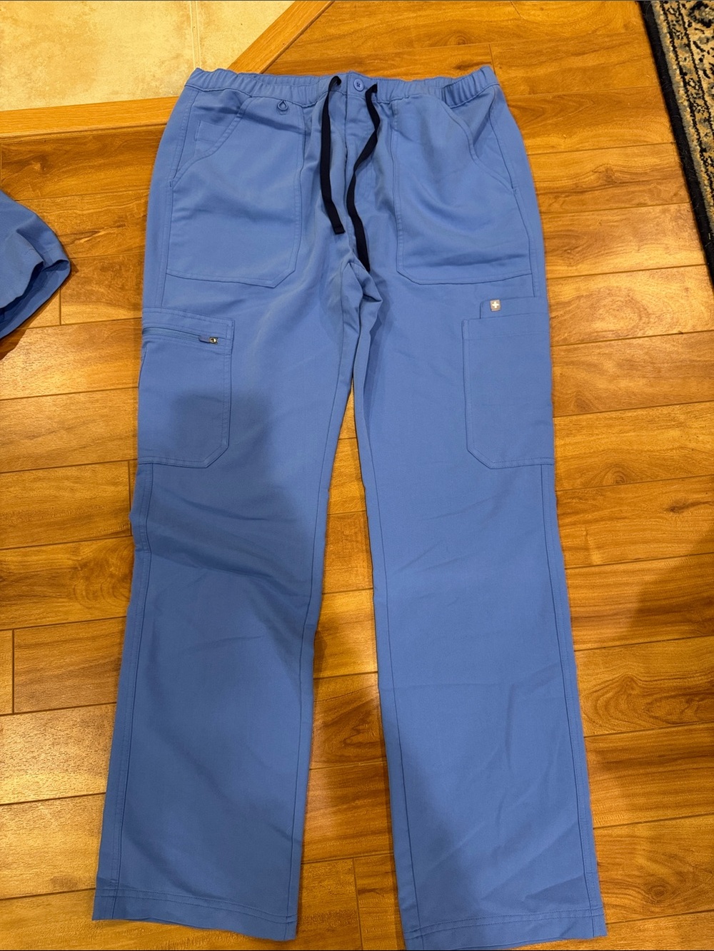 FIGS Men's Cargo Pants in Sky Blue with Drawstring Waist